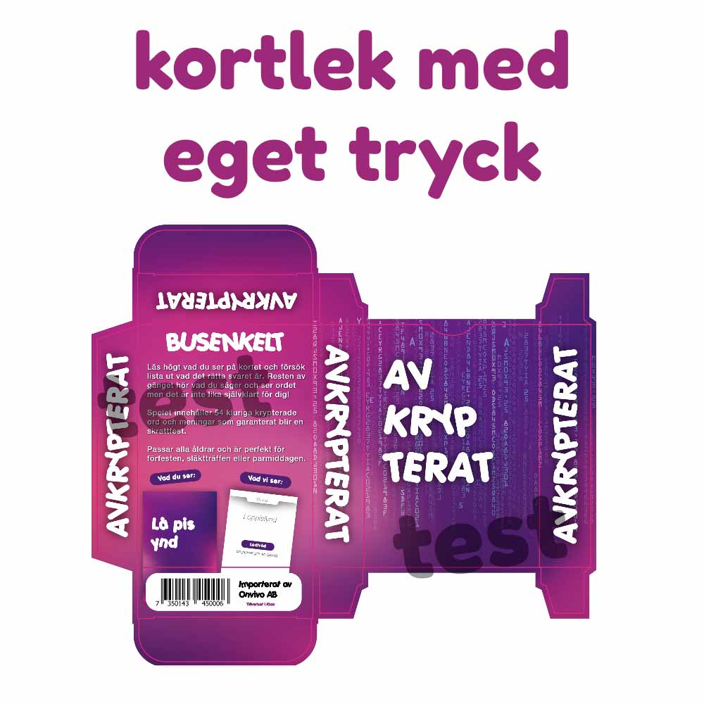 Kortlek med eget tryck | hur gör man en egen kortlek | Prislista för kortlek med eget tryck