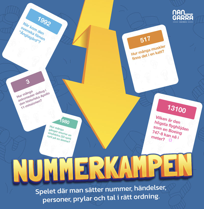 Nummerkampen - Spelet där man sätter nummer, händers personer, prylar och tal i rätt ordning.