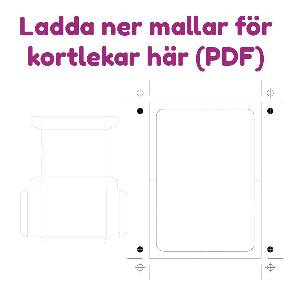 Ladda ner mallar för egen kortlek | Designa din egen kortlek med våra mallar  | Mall för kortlek och ask